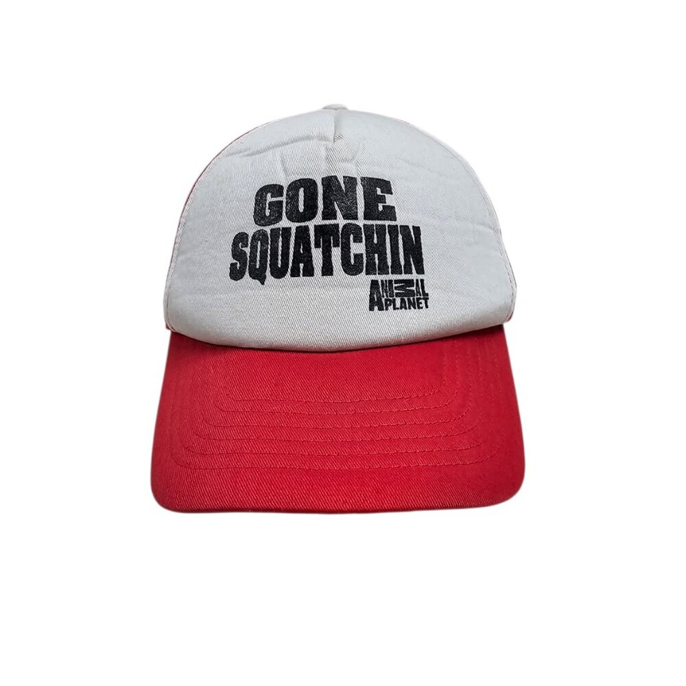 Gone Squatchin . Animal Planet red and white mesh-back cap